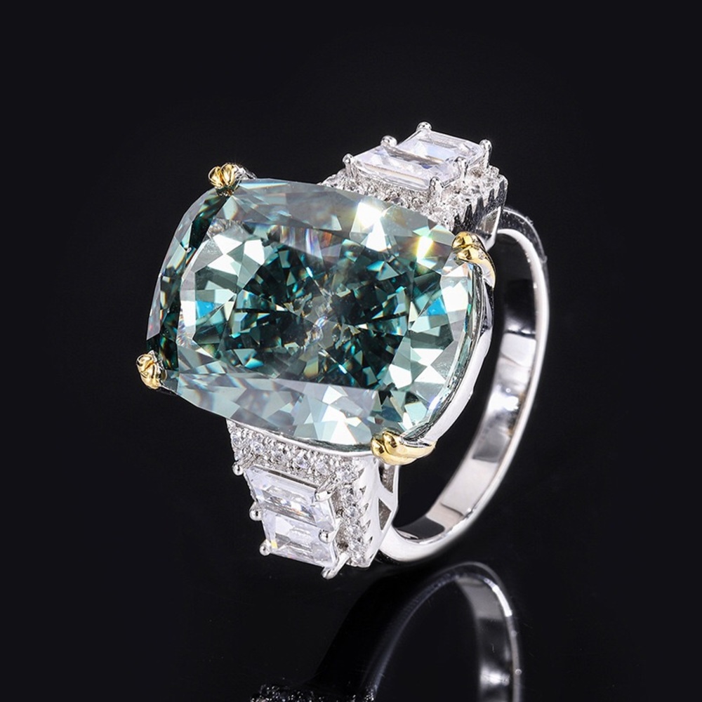 New 925 Silver High Carbon Drill Burst Flash luxury ring